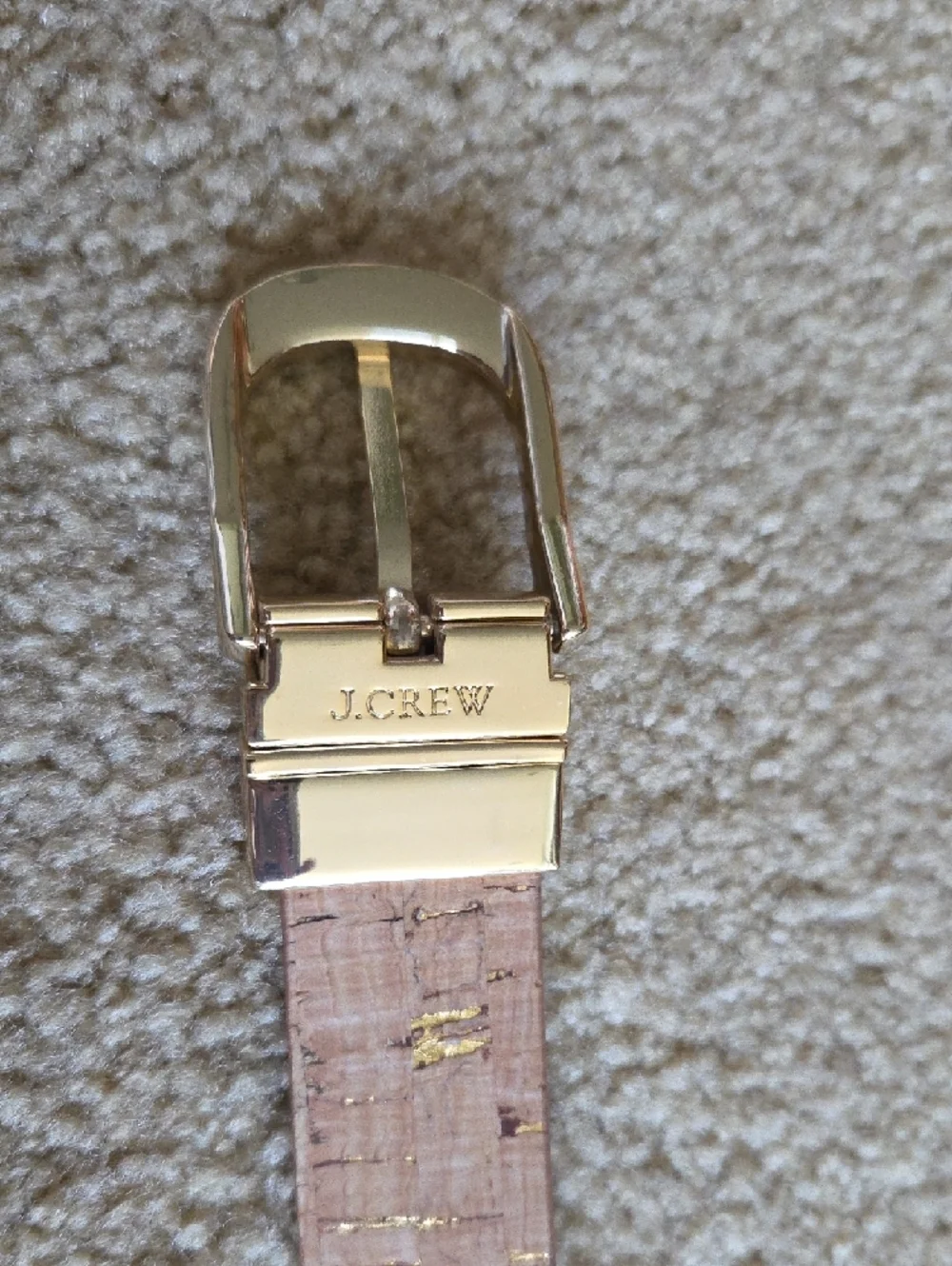 J.Crew Tan Leather Belt Gold Buckle 1” Wide Size L Classic Capsule Minimalist - Picture 6 of 16